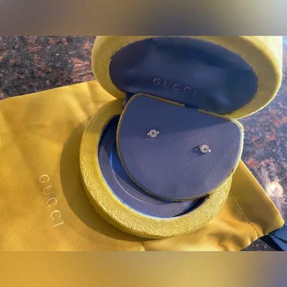 Gucci Blind For Love Heart Earrings Silver 925 NEW - Picture 2 of 6